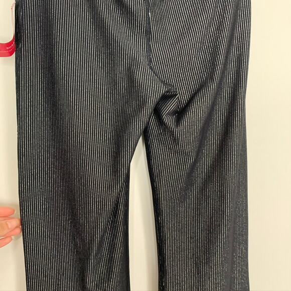 Carbon38 Black Striped Metallic Flared Shimmer Pants Size Medium New - Picture 7 of 14